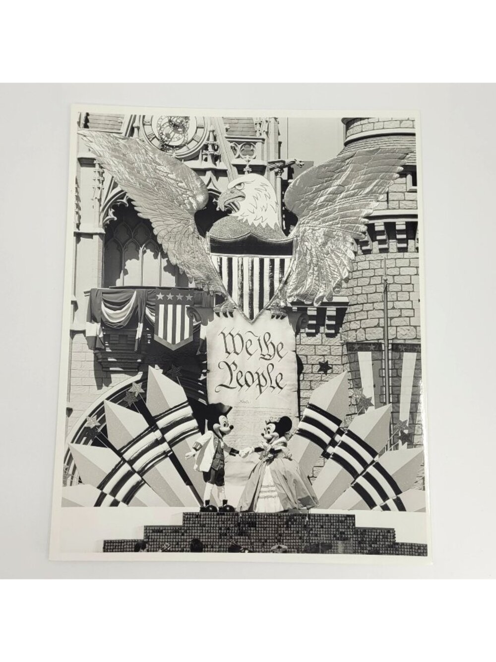 AMERICA THE MUSICAL MICKEY MINNIE 1988 Black White Disney Press Media Photograph